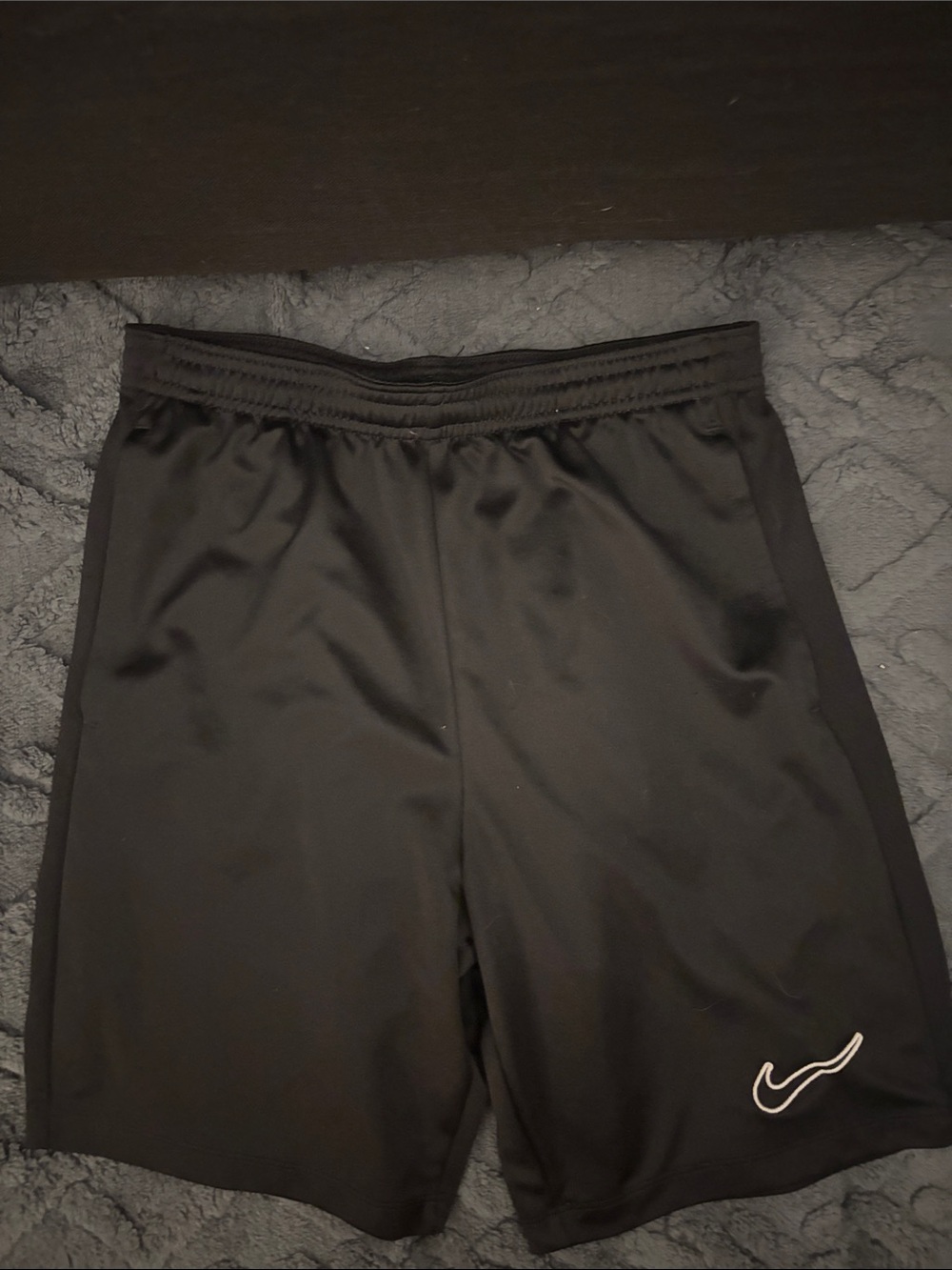 Nike Black Kids Athletic Shorts with White Swoosh Accent